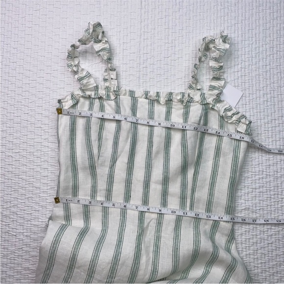 Reformation Sz 10 NWOT Green Stripe Hyla Midi Dress 100% Linen Made in USA - Picture 10 of 13